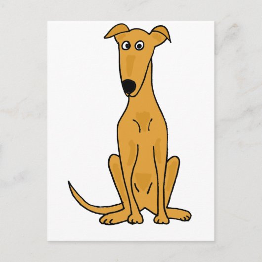 XX - Funny Greyhound Dog Cartoon Postkarte (Vorderseite)