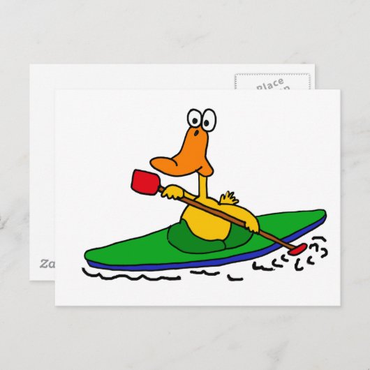 XX - Funny Kayaking Duck Postkarte (Vorne/Hinten)