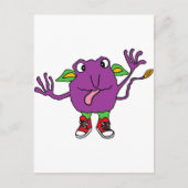 XX. Funny Lila Tickle Monster Postkarte (Vorderseite)