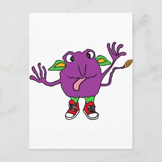XX. Funny Lila Tickle Monster Postkarte (Vorderseite)