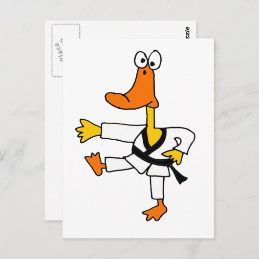 XX - Funny Martial Arts Duck Postkarte (Vorne/Hinten)