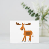 XX. Funny Moose Art Design Postkarte (Stehend Vorderseite)
