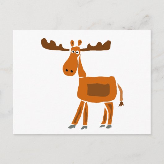 XX. Funny Moose Art Design Postkarte (Vorderseite)