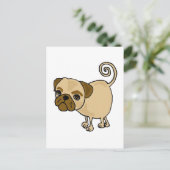XX - Funny Mops Puppy Dog Cartoon Postkarte (Stehend Vorderseite)