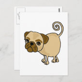 XX - Funny Mops Puppy Dog Cartoon Postkarte (Vorne/Hinten)