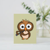 XX - Funny Owl Playing Klarinette Postkarte (Stehend Vorderseite)