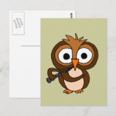XX - Funny Owl Playing Klarinette Postkarte (Vorne/Hinten)