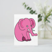XX - Funny Pink Elephant Postkarte (Stehend Vorderseite)