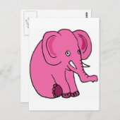 XX - Funny Pink Elephant Postkarte (Vorne/Hinten)