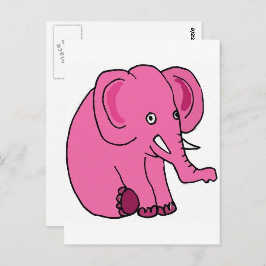 XX - Funny Pink Elephant Postkarte (Vorne/Hinten)