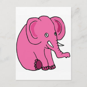 XX - Funny Pink Elephant Postkarte