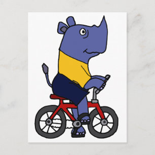 XX - Funny Rhino Reitsport Cartoon Postkarte