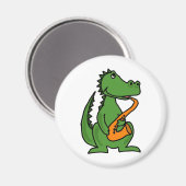 XX - Gator Playing Saxophon Magnet (Vorderseite/Rückseite)