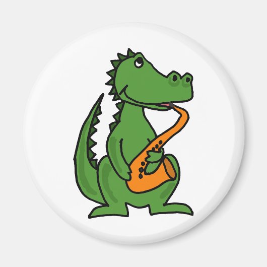 XX - Gator Playing Saxophon Magnet (Vorne)