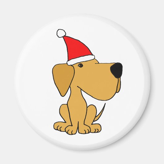 XX- Gelbes Labrador Retriever Weihnachtsmannmütze Magnet (Vorne)