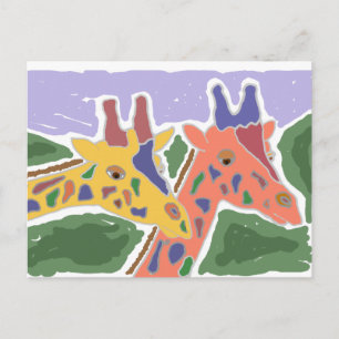 XX - Giraffe Art Postkarte