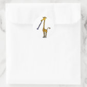 XX Giraffe, die den Clarinet spielt Runder Aufkleber (Tasche)