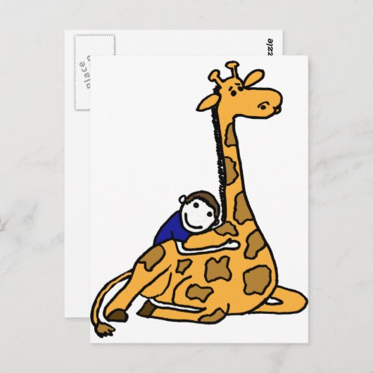XX- Giraffe Hug Postkarte (Vorne/Hinten)