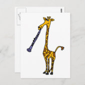 XX- Giraffe Playing the Clarinet Postkarte (Vorne/Hinten)