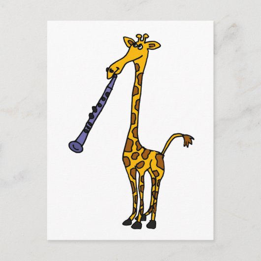 XX- Giraffe Playing the Clarinet Postkarte (Vorderseite)