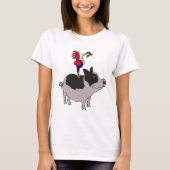 XX Hahn auf einem Topf aufgeblähten T-Shirt (Vorderseite)