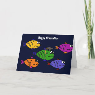 XX- Happy Abschluss School of Fish Karte