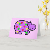 XX - Happy Hippo Hearts Karte (Gelbe Blume)