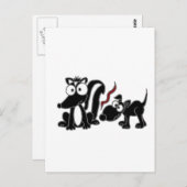 XX- Hunde Sniffing Skunk Hintern Cartoon Postkarte (Vorne/Hinten)