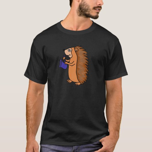 XX Igel, der Saxophone-Cartoon spielt T-Shirt (Vorderseite)