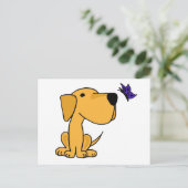 XX- Labrador Retriever Watching Butterfly Cartoon Postkarte (Stehend Vorderseite)