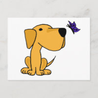 XX- Labrador Retriever Watching Butterfly Cartoon