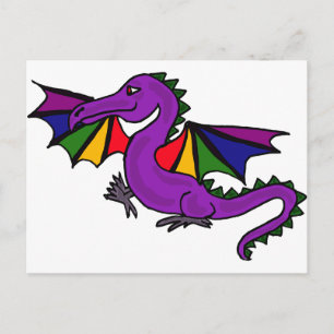 XX - Lila Drache Postkarte