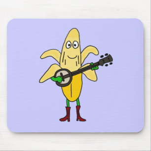 XX lustige Banane, die Banjo-Cartoon spielt Mousepad