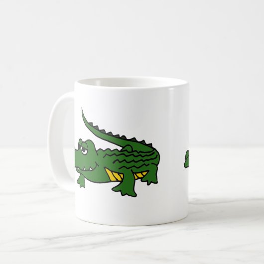 XX lustiger AlligatorCartoon Kaffeetasse (Vorderseite Links)