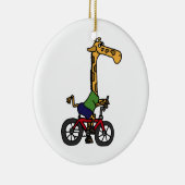 XX lustiger Giraffen-Reitfahrrad-Cartoon Keramikornament (Rechts)