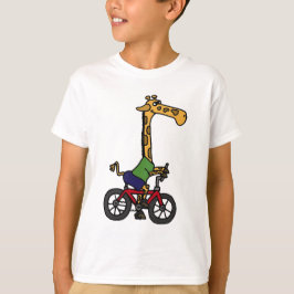 XX lustiger Giraffen-Reitfahrrad-Cartoon T-Shirt