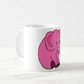 XX lustiger rosa Elefant Kaffeetasse (Vorderseite Links)
