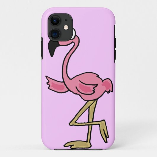 XX lustiger rosa Flamingo-Cartoon Case-Mate iPhone Hülle (Rückseite)