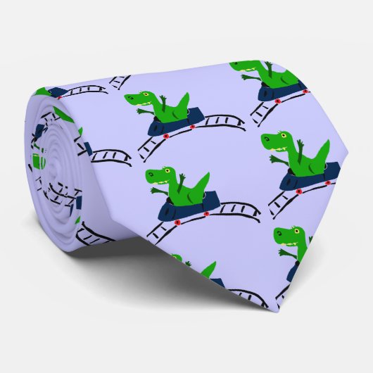 XX lustiger T-rex Dinosaurier auf Krawatte (Gerollt)