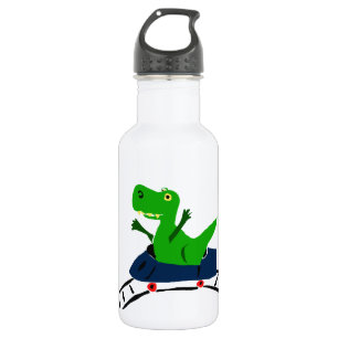 XX lustiger T-rex Dinosaurier auf Trinkflasche