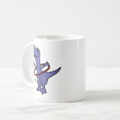 XX lustiger T-rex Dinosaurier unter Verwendung Kaffeetasse (Vorderseite Links)