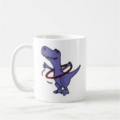 XX lustiger T-rex Dinosaurier unter Verwendung Kaffeetasse (Links)