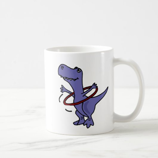 XX lustiger T-rex Dinosaurier unter Verwendung Kaffeetasse (Rechts)