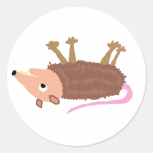 XX lustiger toter Opossum Roadkill Cartoon Runder Aufkleber