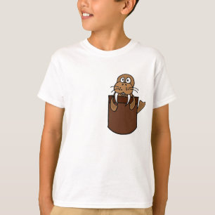 XX lustiges Walroß in einem Taschen-Cartoon T-Shirt