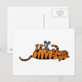 XX - Maus sitzt auf dem Cat Stomach Cartoon Postkarte (Vorne/Hinten)