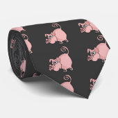 XX niedlicher lustiger rosa Schwein-Cartoon Krawatte (Gerollt)