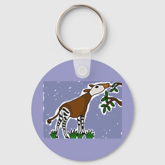 XX - Okapi Art Cartoon Schlüsselanhänger (Vorderseite)