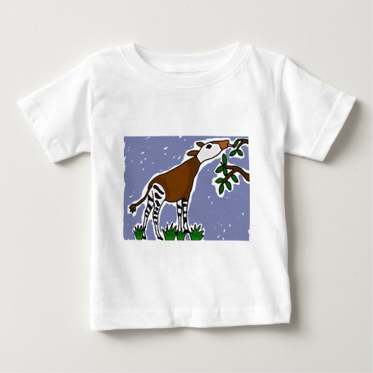 XX Okapi-Kunst-Cartoon Baby T-shirt (Vorderseite)