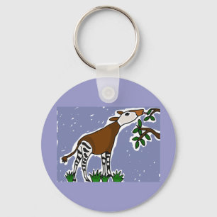 XX Okapi-Kunst-Cartoon Schlüsselanhänger